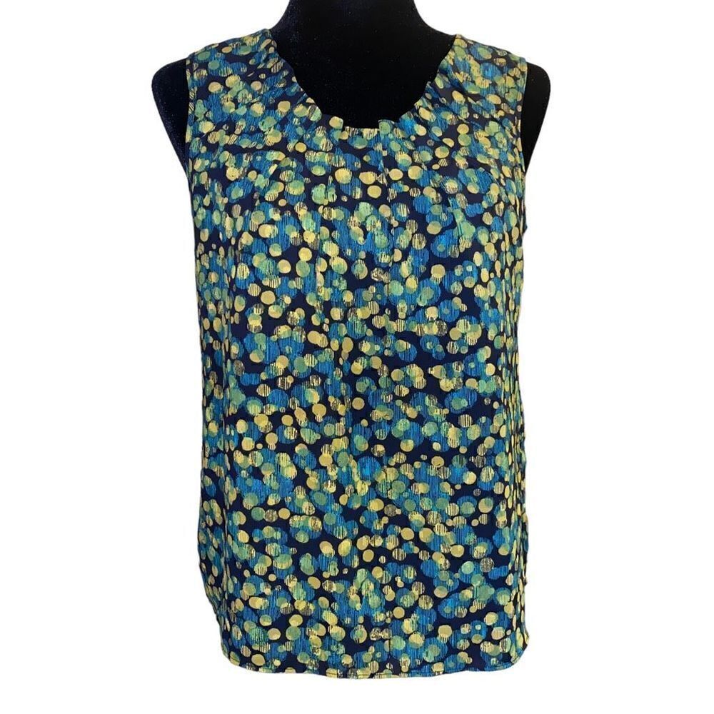 Coldwater Creek Black‎ Sleeveless Top with Pleated Neckline Size XS 4-6